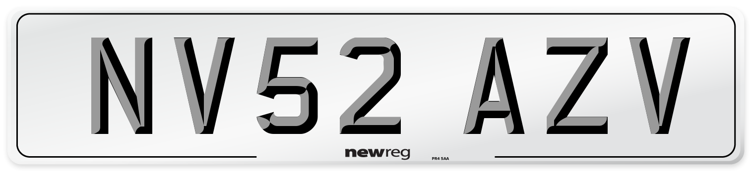 NV52 AZV Number Plate from New Reg